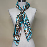 AVS869 PAILSEY WILD WEST PRINT SILK SCARF 36X36