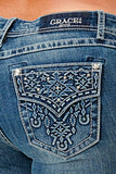 Aztec 3D Faux Flap Mid-Rise Boot Cut 34" | EB-61946