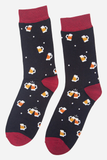 Men's Bamboo Socks - Black, Beer Party