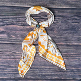 AVS-863 HORSES PRINT SILK WILD RAG/SCARF 36X36
