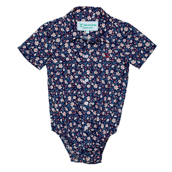 JUST COUNTRY
Infant's Frankie Short Sleeve Full Button Print Jumpsuit - Navy Daisy