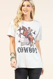 AV1205-PAMELA RIDE'EM COWBOY GRAPHIC T-SHIRT