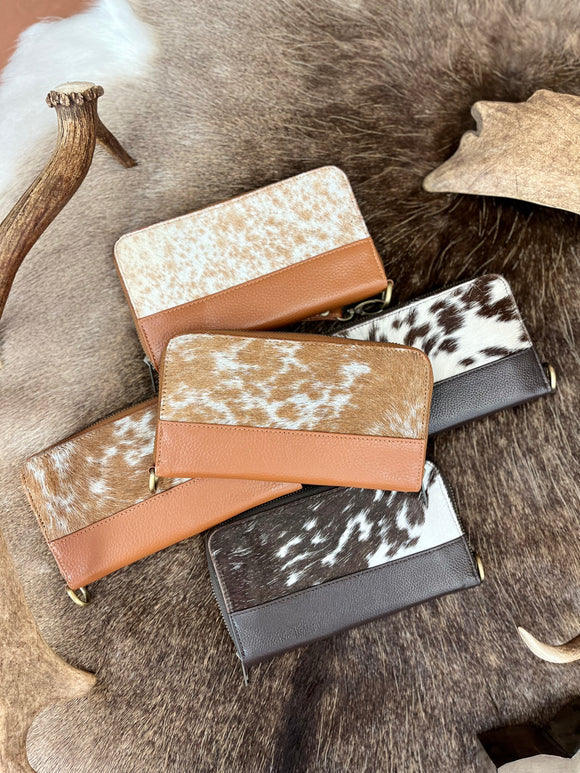 Cowhide Wallet - Single Zip/Wrist Strap