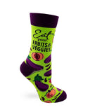 Eat Your Fruits and Veggies Funny Ladies' Novelty Crew Socks