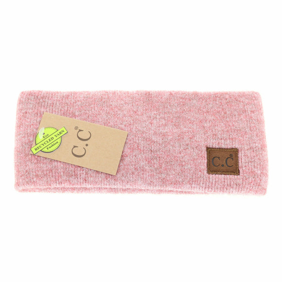 Soft Ribbed Leather Patch C.C. Head Wrap HW9021: Heather Bubble Berry