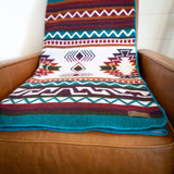 Andean Alpaca Wool Blanket - Turquoise