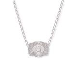 SpurWest Mini Belt Buckle Necklace (Initial) - Silver