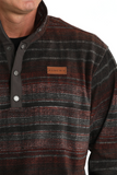 Cinch MEN'S MATCH BOYS FLEECE PULLOVER - BROWN/RED