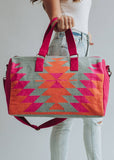 Orange, Pink & Slate Aztec Duffel AOD1