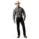 Ariat Men's Pro Series Tobin Classic Fit Snap Shirt - BLACK PLAID 10071726