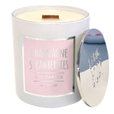 Wooden wick  Candle - Champagne & Strawberries