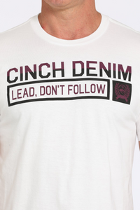 CINCH MEN'S CINCH DENIM T-SHIRT - WHITE