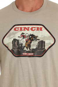 CINCH KHAKI BUCKIN' HORSE TEE - MENS TEE - MTT1690662