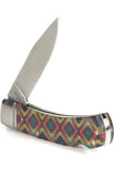 ARIAT Southwestern Pattern Smooth Blade Folding Pocket Knife, Multicolor, 3” Blade (Large) - A710012097-L