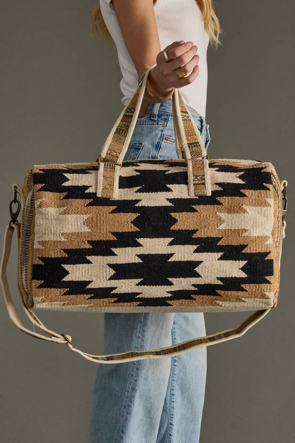 Cream, Black & Tan Western Duffel AOD5