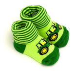 John Deere Infant Tractor Cuff Booties (0-6M)