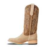 CLASSIC SQUARE BOOT - LATTE SUEDE AND BURNT CARAMEL