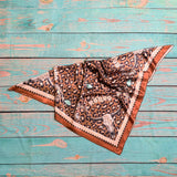 AVS833 WESTERN RODEO PRINT SILK SCARF 36X36