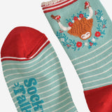 Women's Bamboo Socks - Green/Red, Christmas Highland Cow