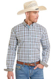 Panhandle Slim Mens Button Up - Teal 81 Rough Stock