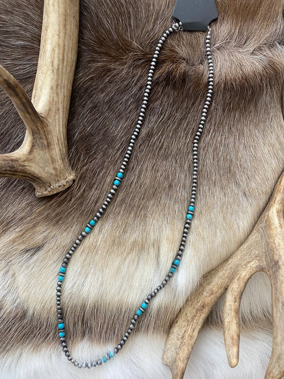 Western Pearl and Turquoise Necklace PT002