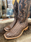 HP Chocolate Nile Croc Print Western Boot
