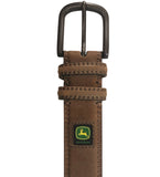 JD BELT-(DARK BROWN) 38MM CRAZY HORSE GENUINE LEATHER BELT - OLD ENGLISH BRASS FINISH BUCKLE