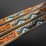 Colorado Beaded Tooled Leather Western Dog Collar