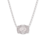 SpurWest Mini Belt Buckle Necklace (Initial) - Silver