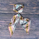 AVS870 HORSE CHECKER PRINT SILK SCARF 36X36