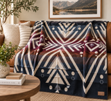 Andean Alpaca Wool Blanket - Andes Sky