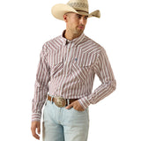 Ariat Men's Pro Series Trae Fitted Snap Shirt - WHITE STRIPE 10071033