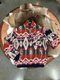 AZTEC JACQUARD BOMBER PULLOVER