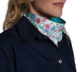 Carlee Double Sided Scarf - Turquoise/White Confetti Floral
SCF2633