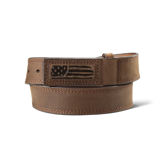 Ariat Men’s Flag Scratchless Work Belt - Brown