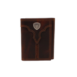 ARIAT TRIFOLD WALLET OVRLAY SCROLL EMBOSSED MEDIUM BROWN - A3568944 (Copy)