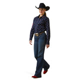 Ariat Ladies Wrinkle Resist Team Kirby Stretch Shirt - Western Love Print