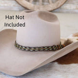 Genuine Horsehair 6 Strand Braided Hat Band with Single Tassel - Green