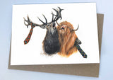 Stag Night (Greeting Card) | Highland Cow Card