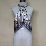 AVS-924 HORSE BRANDING PRINT SILK WILD RAG 36X36