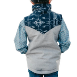 Cinch Youth Boy's Grey & Aztec Contrast Print Wooly Vest MWV5050003