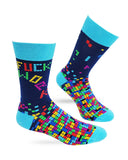 F*ck Work Men's Novelty Crew Socks with Video Game Theme