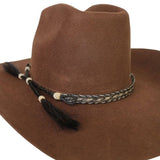 Genuine Horsehair 5 Strand Braided Hat Band with Double Tassel - Stripe