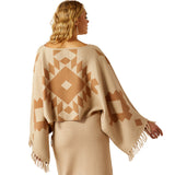 Ariat Sunset Chic Sweater Poncho - OATMEAL/TANNIN