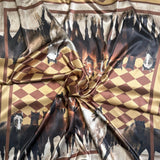 AVS834 HORSES PRINT SILK SARF 36X36
