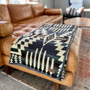 Andean Alpaca Wool Blanket - Forest: Queen
