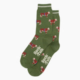 Prize Hereford Bull Bamboo Socks in Green