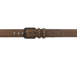 JD BELT-(DARK BROWN) 38MM CRAZY HORSE GENUINE LEATHER BELT - OLD ENGLISH BRASS FINISH BUCKLE