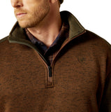 Ariat CALDWELL LOGO 1/4 ZIP SWEATER - CARAFE/EARTH GREEN