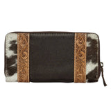 Cowhide & Tooling Lthr Boot Stitch Zip Wallet – Moore (AW32)